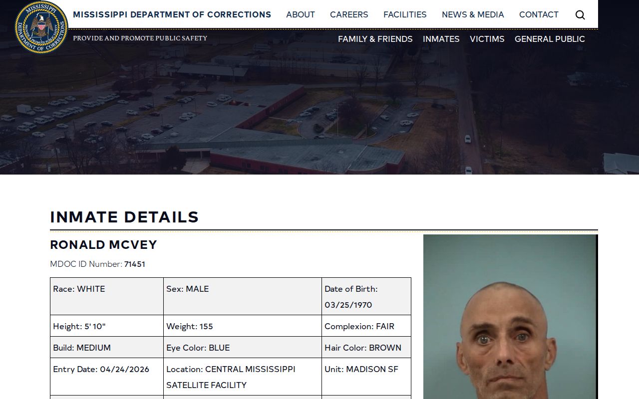 Clay County MDOC projected release date field labeled Tentative Release Date