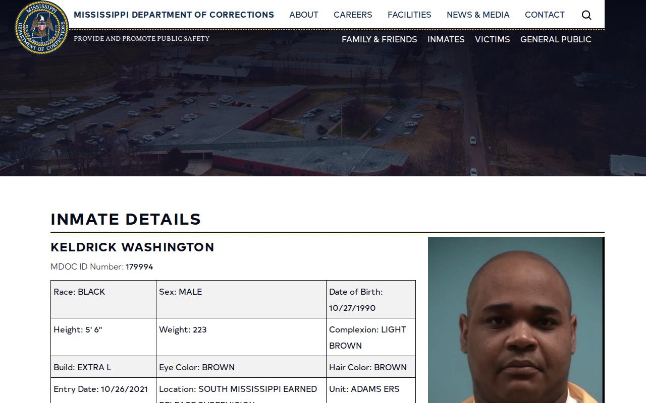 Clay County parole record showing MDOC Earned Release Supervision